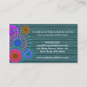 Elegant Logo Yoga Meditation Lotus Flowers Business Card