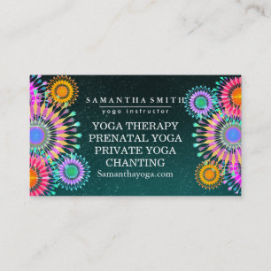 Elegant Logo Yoga Meditation Lotus Flowers Business Card