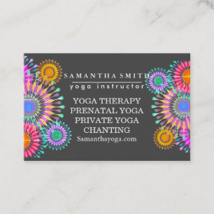 Elegant Logo Yoga Meditation Lotus Flowers Business Card