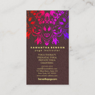 Elegant Logo Yoga Meditation Lotus Flowers Business Card