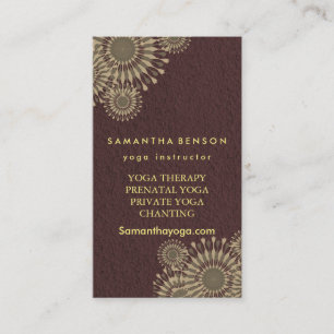 Elegant Logo Yoga Meditation Lotus Flowers Business Card