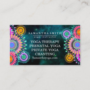 Elegant Logo Yoga Meditation Lotus Flowers Business Card