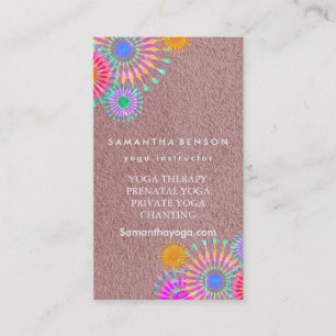 Elegant Logo Yoga Meditation Lotus Flowers Business Card