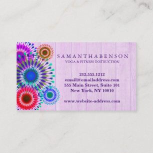 Elegant Logo Yoga Meditation Lotus Flowers Business Card