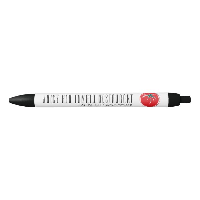 Elegant Long Name Custom Logo Company Website Black Ink Pen (Front)