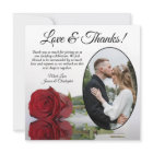 Elegant Long Stemmed Red Rose Oval Photo Wedding