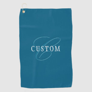 Elegant Looking Monogram Ocean Blue Golf Towel