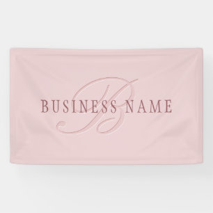 Elegant Looking Monogram   Rose Gold Banner