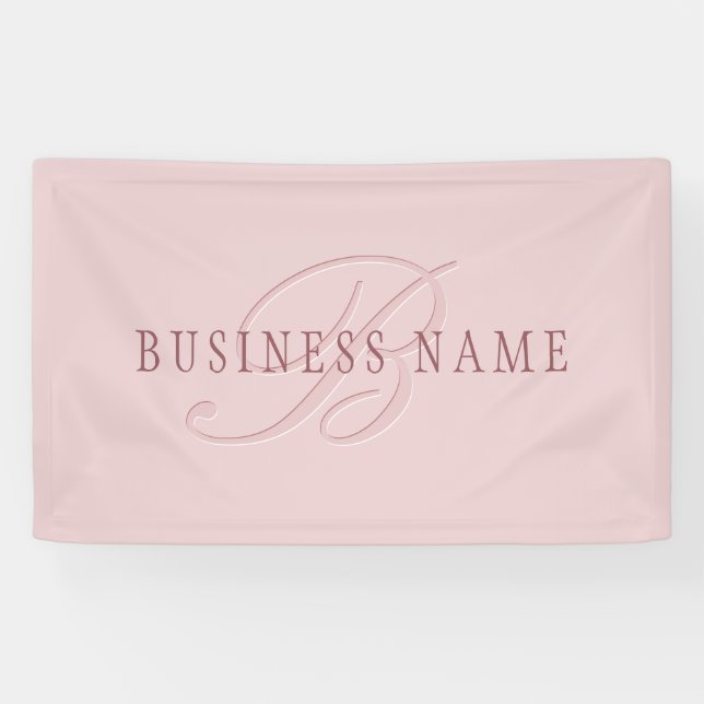 Elegant Looking Monogram | Rose Gold Banner (Horizontal)