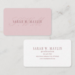 Elegant Looking Monogram   Rose Gold Business Card