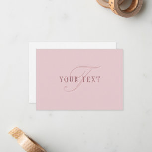 Elegant Looking Monogram   Rose Gold Card