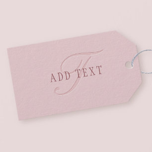 Elegant Looking Monogram   Rose Gold Gift Tags