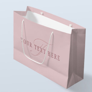Elegant Looking Monogram Rose Gold Large Gift Bag