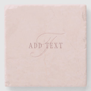 Elegant Looking Monogram   Rose Gold Stone Coaster