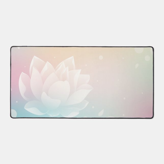 Elegant Lotus Bloom Desk Mat (Front)