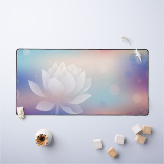 Elegant Lotus Bloom Desk Mat 