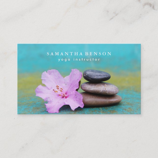 Elegant Lotus Flower Buddha Zen Logo Yoga Business Business Card (Front)
