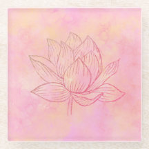 Elegant Lotus Flower Illustration Light Pink Art