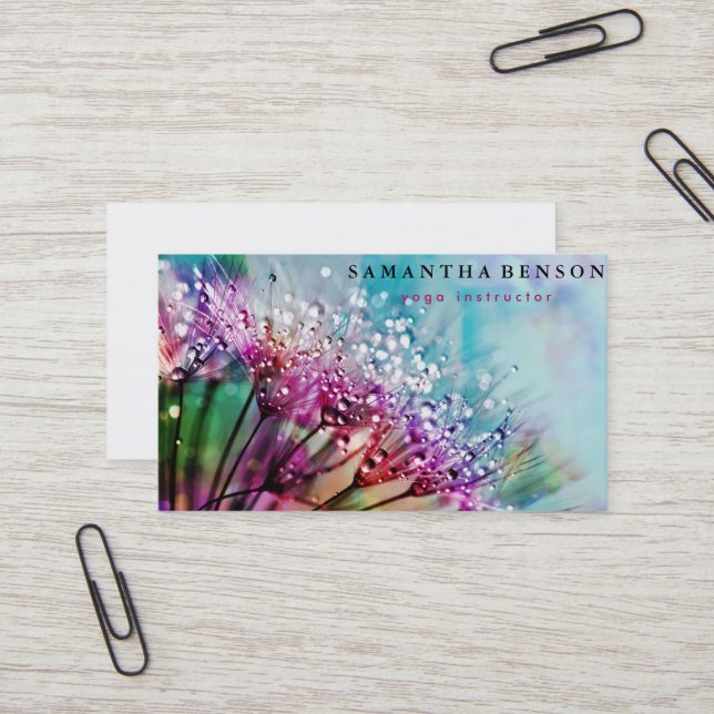 Elegant Lotus Flower Logo Yoga Business Card (Front/Back In Situ)