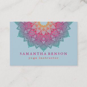 Elegant Lotus Flower Logo Yoga Business Card