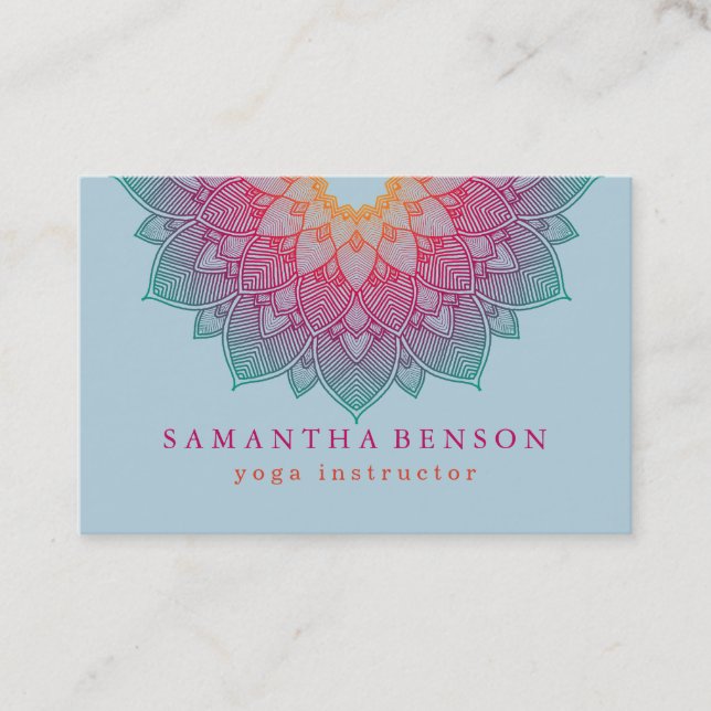Elegant Lotus Flower Logo Yoga Business Card (Front)