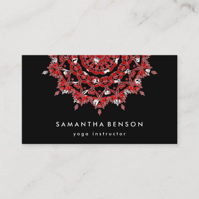 Elegant Lotus Flower Logo Yoga Business Card (Front)
