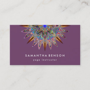 Elegant Lotus Flower Logo Yoga Business Card