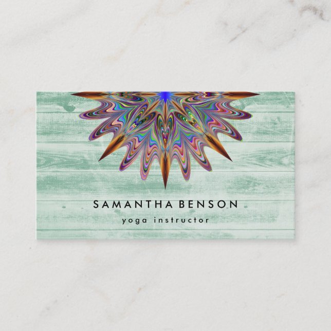 Elegant Lotus Flower Logo Yoga Business Card (Front)