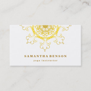 Elegant Lotus Flower Logo Yoga Business Card
