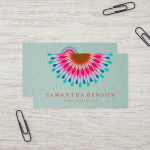 Elegant  Lotus Flower Logo Yoga Business Card