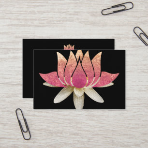 Elegant Lotus Flower Logo Yoga Business Card