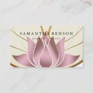 Elegant Lotus Flower Logo Yoga Business Card
