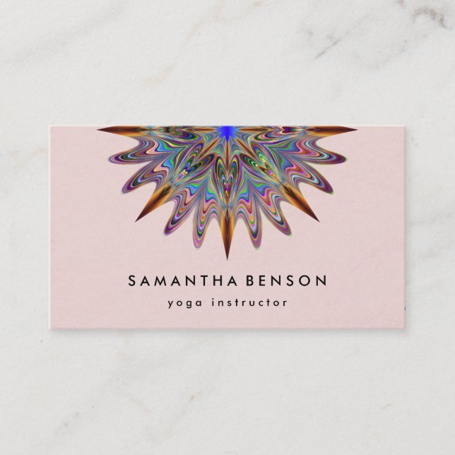 Elegant Lotus Flower Logo Yoga Business Card (Front)