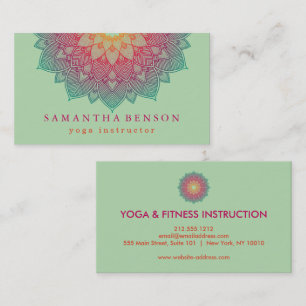 Elegant Lotus Flower Logo Yoga Business Card