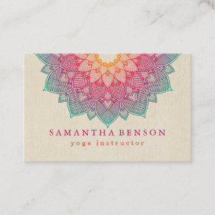 Elegant Lotus Flower Logo Yoga Business Card