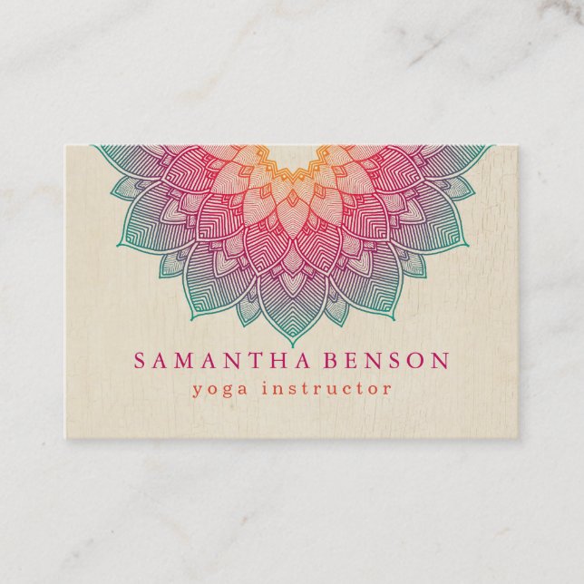 Elegant Lotus Flower Logo Yoga Business Card (Front)