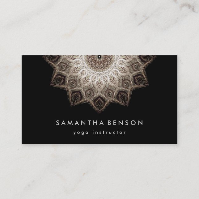 Elegant Lotus Flower Logo Yoga Business Card (Front)