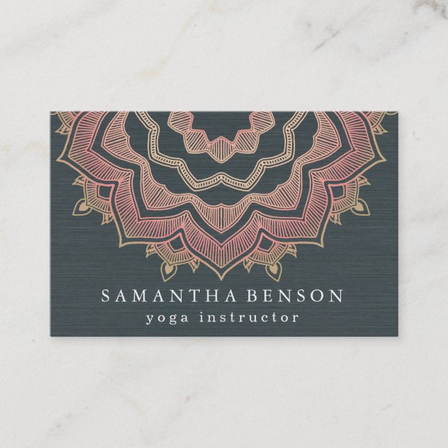 Elegant Lotus Flower Logo Yoga Business Card (Front)