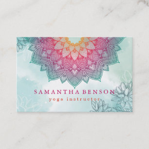 Elegant Lotus Flower Logo Yoga Business Card