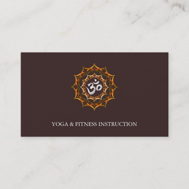 Elegant Lotus Flower Logo Yoga Business Card (Front)