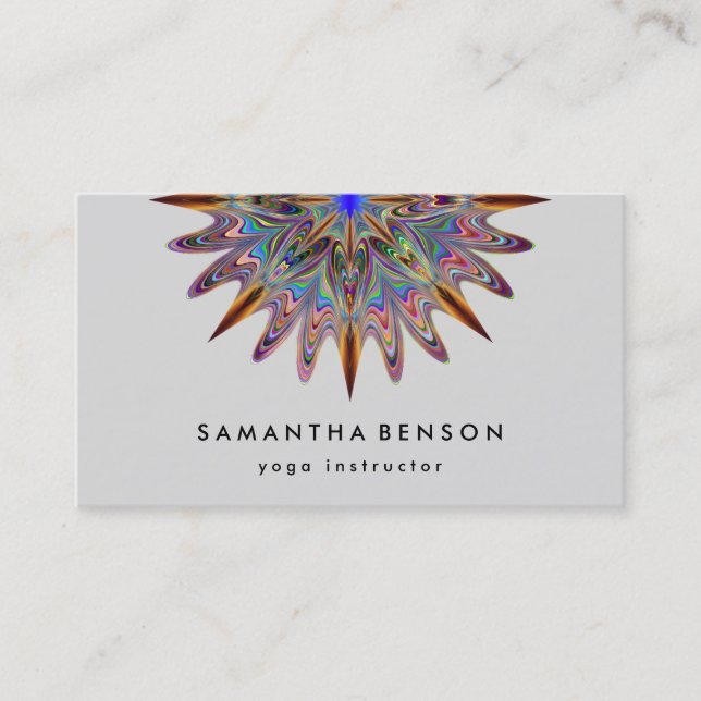 Elegant Lotus Flower Logo Yoga Business Card (Front)
