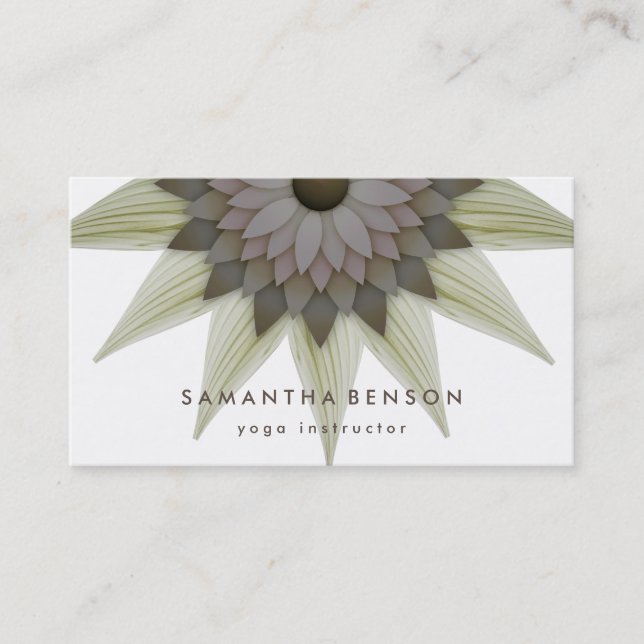 Elegant Lotus Flower Logo Yoga Business Card (Front)