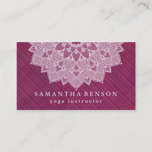 Elegant Lotus Flower Logo Yoga Business Card (Front)
