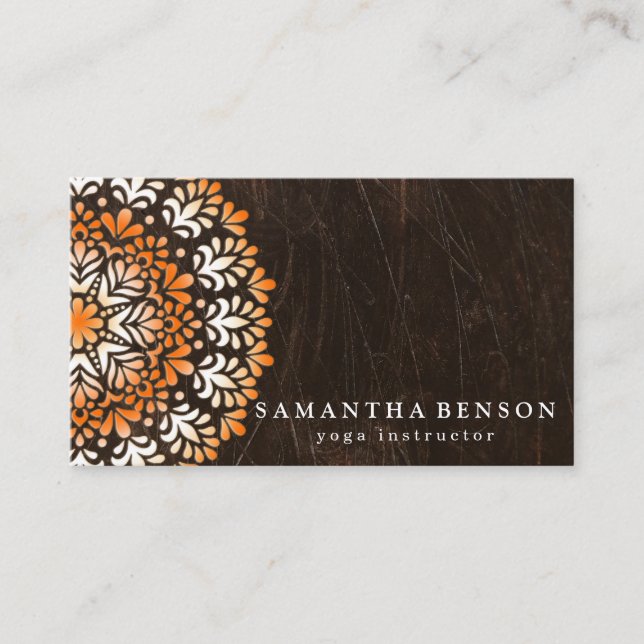Elegant Lotus Flower Logo Yoga Business Card (Front)