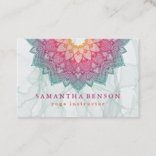 Elegant Lotus Flower Logo Yoga Business Card
