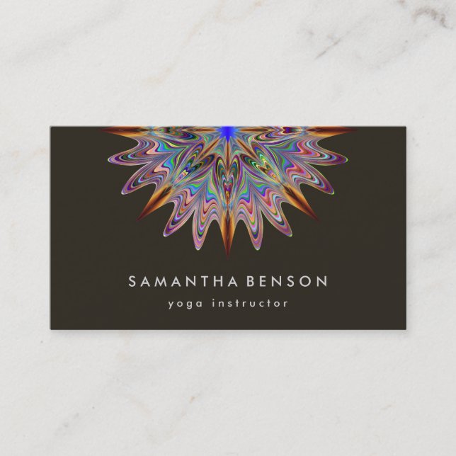 Elegant Lotus Flower Logo Yoga Business Card (Front)