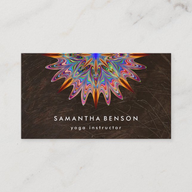 Elegant Lotus Flower Logo Yoga Business Card (Front)