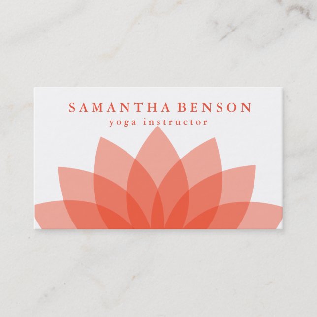 Elegant Lotus Flower Logo Yoga Business Card (Front)