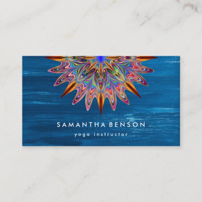 Elegant Lotus Flower Logo Yoga Business Card (Front)