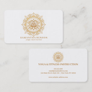 Elegant Lotus Flower Logo Yoga Business Card